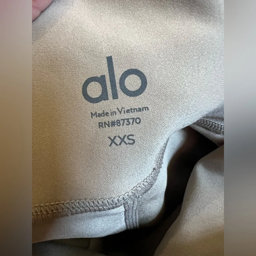 Alo Womens Tan Stretch High-Waisted Pull-On Yoga Ankle Pants Size XXS 28”